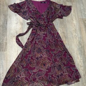 Ralph Lauren Paisley  Dress in Rich Purple